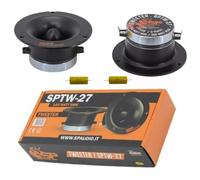 KIT SET PER SP AUDIO SPTW-27 SPTW27 2 tweeter 150 watt rms 300 watt max, da 4" 10 cm 100 mm di diametro, impedenza 4 ohm, 114 dB spl, magnete al neodimio, a coppia + condensatori omaggio