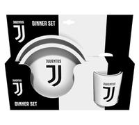 Kit Set Regalo 3 pezzi Piatto fondo + Piatto piano +Tazza in confezione regalo Tifoso Senza BPA per Ragazzi Prodotto Ufficiale per JUVENTUS (Confezione regalo)