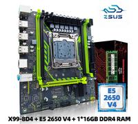 Kit set scheda madre ZSUS X99-8D4 con CPU LGA2011-3 Xeon E5 2650 V4 DDR4 16 GB (1 * 16 GB) 2133 MHZ Memoria RAM NVME M.2 SATA