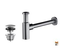 Kit set sifone e piletta clic clac Nikel satinato Damast KITSET01NK