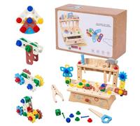 Kit Set Utensili Per Bambini | Banco Di Lavoro Giocattoli Costruzione Legno | Giochi Costruzioni Realistiche Per Bambini Preschool A Casa Scuola Interno Esterno Giardino