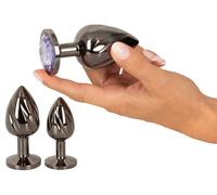 Kit SexToy Plug Stimolatore Anale Con Pietre in Metallo Set Per Lui e Lei Hot