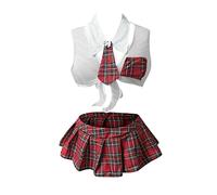 Kit Sexy per Sesso Estremo Mutande Donna Sexy Lingerie per Le Donne Tentazione Uniforme Teddy Bodysuit Lingerie Sexy Cutout Collar Lace Up Conunite con Kit Sexy per Sesso Estremo Mutande (Red, M)