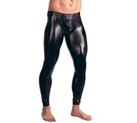 Kit Sexy per Sesso Estremo Mutande Donna Sexy Pantaloni da Uomo in Pelle con Gamba Dritta Affusolata in Ecopelle PU Pantaloni erotici in Pelle Pantaloni Perizoma Aperto Donna Lingerie (Black, XXL)