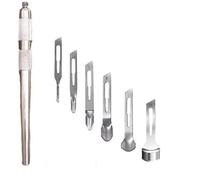 kit sgorbia per pedicure professionale, Manico e sgorbie per pedicure 2 pezzi per N° 2-4-6-8-10-12 In acciaio Inox temprato Eliminano la radice dei calli anche più estesi