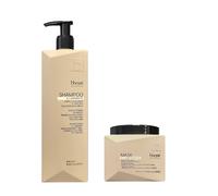 Kit Shampoo 1lt Maschera 500m illuminante capelli colorati trattati argan Bheysè
