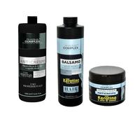 Kit Shampoo Balsamo Maschera Anticrespo Cheratina Idratante per Capelli Crespi