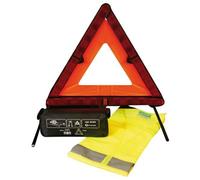 Kit sicurezza triangolo auto ferma + gilet alta visibilità