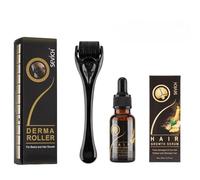Kit siero per la crescita dei capelli allo zenzero + Derma Roller | siero di crescita rapida e anti-caduta | olio germinale naturale | cura dei capelli uomo e donna