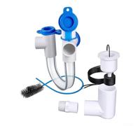 Kit sifone condensa con interruttore galleggiante troppopieno | Tubo di scarico trasparente U-Trap per unità HVAC AC, rilevamento intasamenti e protezione di sicurezza, materiale ABS bianco