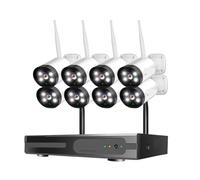 Kit Sistema CCTV WiFi H.265+ 16CH NVR 3MP con rilevamento Umano, Visione Notturna a infrarossi, telecamere IP for Esterni P2P, Kit di sorveglianza(None,16CH NVR 8 Cameras)