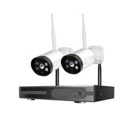 Kit Sistema CCTV WiFi H.265+ 16CH NVR 3MP con rilevamento Umano, Visione Notturna a infrarossi, telecamere IP for Esterni P2P, Kit di sorveglianza(1T,16CH NVR 2 Cameras)