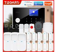 Kit sistema di allarme di sicurezza professionale: host WiFi GSM per casa, ufficio, magazzino, funziona con il controllo dell'app Alexa e Tuya