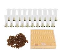 Kit Sistema di Allevamento Delle Api, 1 x Gabbia per Api Regine + 20 x Copertura Protettiva Per Gabbia Per Api Regine + 110 x Coppette per Cellule Queen, Kit Completo per Coppette per Apicoltura