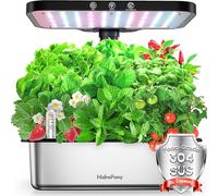 Kit sistema di coltivazione idroponica in acciaio inossidabile per giardino interno: 15 baccelli da giardino con luce a spettro completo da 24 W, sistema di giardinaggio idroponico con pompa