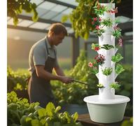 Kit sistema di coltivazione idroponica, torre verticale da giardino con pompa per coltivare verdure, erbe e frutta, installazione interna a 5 strati