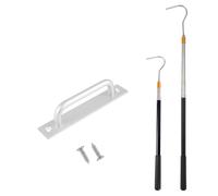 Kit Sistema di Discesa Scala Soffitta, Include Asta di Trazione Telescopica Estensione 164cm con Maniglia in Lega di Alluminio e Gancio in Inossidabile per Accessori per Scala da Soffitta