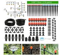 Kit sistema di irrigazione a goccia da 60 m, prato, pianta con tubo da 1/2" tubo di distribuzione da 1/4" emettitori a goccia con ugello nebulizzatore regolabile raccordi spinato