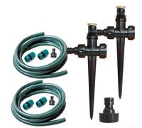 Kit sistema di irrigazione automatico, set di irrigatori per prato regolabile con tubo da giardino per giardino esterno, parti di attrezzature per irrigazione fai da te fuori terra, costruzione in
