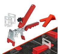 Kit Sistema di Livellamento per Piastrelle 3mm, 400 distanziatori per piastrelle, 100 Cunei riutilizzabili, 1 pinza per piastrelle, per Utensili Livellamento Piastrelle 3-12mm