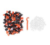 Kit sistema di livellamento piastrelle | 50 livellatori e 100 distanziatori trasversali per piastrelle di pavimento e parete | Strumento di installazione fai da te riutilizzabile con chiave