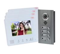 Kit sistema videocitofono, 7 pollici resistente alle intemperie Multi funzione regolabile a pressione diretta Tipo Smart Monitor Kit campanello video per villa per casa per(4 famiglie (SY828NMJAENO4))