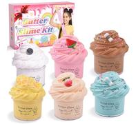 Kit Slime Burro da 6 Pezzi per Bambini - Slime Profumato DIY per Ragazze e Ragazzi 3 4 5 6 7 8 9 10 11 12 Anni - Giocattolo Carino e Preppy, Idee Regalo Compleanno, Festa e Natale