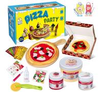 Kit Slime per Bambini Pizza Party Fai-da-Te, Non Appiccicoso, Cibo Slime Kit Creativo per Bambino e Bambini, Set di Pasta Modellabile Autoindurente all'Aria, Anni 4 5 6 7 8 9 10 11 12- Meli&Melo