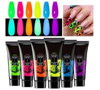 Kit Smalti Gel | Kit Smalti Gel con Splendore al Buio | 6 Colori Effetto Glitter a Lunga Durata Colla per Estensioni Arte Salon per Donne e Ragazze