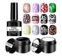 Kit Smalto Gel 3 Pezzi Attrezzi Multifunzionali Da Manicure | Set Per Design Unghie Gel Con Base Per Puntinatura Adatto a Principianti Adulti e Salon Domestico per Decorazione con Onde