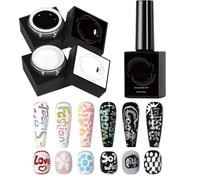Kit Smalto Gel 3 Pezzi Multifunzionale a Lunga Durata | Kit Per Design Unghie Con Base Coat E Gel Per Puntinatura Per Donne Ragazze Principianti Salone Domestico Disegno Pittura
