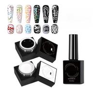 Kit Smalto Gel Base - 3 Pezzi Multifunzionale A Lunga Durata | Kit Gel Per Unghie Con Base Per Unghie | Per Donne Ragazze Principianti Salone Di Casa Disegno Pittura Pizzo Lettere Onda