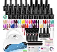 Kit Smalto Gel per Unghie Con Lampada per Unghie a LED Semipermanente 27 Colori