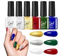 Kit Smalto Semipermamente Natale - 6 Colori Asciugatura Rapida - Kit Smalto Gel Lunga Durata | Per Feste Manicure Matrimonio Sposa Salone Spa Viaggio Casa Estivo