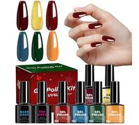 Kit Smalto Semipermanente | 6 Colori Gamma Natale - Per Donne Asciugatura Rapida Forniture Manicure Durata Prolungata Per Incontri Appuntamenti Matrimonio Salon Viaggi Pendolari