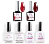 Kit Smalto Semipermanente Rosa Professionale UV/LED 6pz. - Kit Semipermanente : Primer Non Acido, Nail Prep, Base Coat, Top Coat Uv e 2 Colori One Step Semip. Rossi