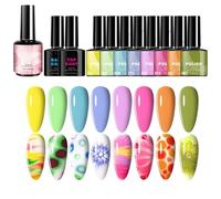 Kit Smalto Semipermante - Smalto Gel 8 Colori a Asciugatura Rapida - Decorazione Personale per Feste Matrimonio Salone Halloween