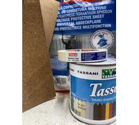 KIT SMALTO SINTETICO TASSANI COPRENTE PIU' NASTRO, CARTA ABRASIVA E TELO INCLUSI