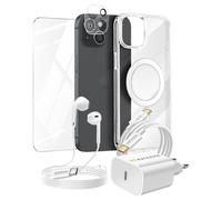 Kit Smart per IPhone 15 Cover, Vetro Protettivo, Caricatori, Auricolari (6