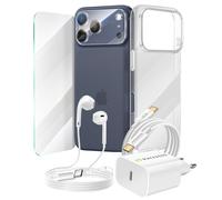Kit Smart per iPhone 17 Pro Cover, Vetro Protettivo, Caricatori, Auricolari (6