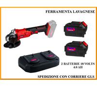 Kit smerigliatrice a batteria + 2 batterie 18 V 4.0 Ah + carica doppio excel