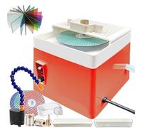 Kit smerigliatrice per vetro colorato, mini strumento portatile fai da te da 60 W con punta diamantata, dischi a grana, pompa di circolazione dell'acqua e strumento di posizionamento angolare per arti