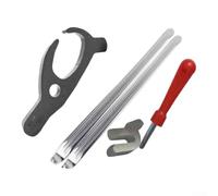 Kit Smonta Gomme 5 per acciaio al Carbonio per Moto e Auto - per leve Rimozione Pneumatici per vuoto con Chiave Valvola - Attrezzi Riparazione per ruota Posteriore(5-Piece Kit)
