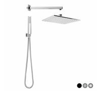 KIT SOFFIONE DOCCIA QUADRATO SEVEN Spazzolato