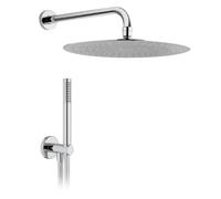 Kit soffione doccia tondo in acciaio inox Ø 250 mm e braccio doccia 350 mm cromo