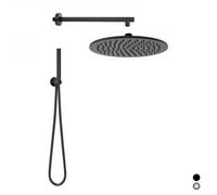 KIT SOFFIONE TONDO SEVEN Nero Opaco Matt Bracci Soffioni Doccia