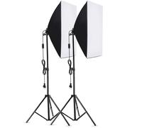 Kit Softbox Andoer Studio Photography con 2 softbox da 50x70 cm + 2 treppiedi in metallo da 2 m per streaming live, ritratti, foto di prodotti e