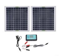 Kit solare a doppio pannello da 200 W 12 V con regolatore di carica solare da 10 A, cavo solare per auto, camper, barca (2 pezzi)