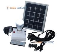 Kit Solare Fotovoltaico per Illuminazione Lampada Led 1.5W Pannello Solare 3W 6V
