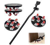 Kit Sollevatore per Mobili, Movimentatore a 6 Ruote per Mobili, Rotazione di 360° Gradi, Spostare Mobili pesanti, per Movimentazione Trasporto Mobili Pesante, Frigorifero, Divano, Tavoli, ecc. (Nero)